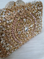 Gold Luxury Crystal Clutch - Zoha Los Angeles