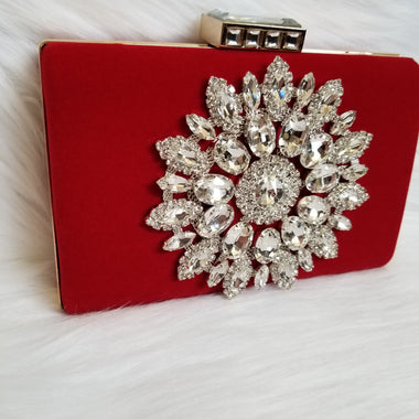 Red Crystal Clutch - Zoha Los Angeles