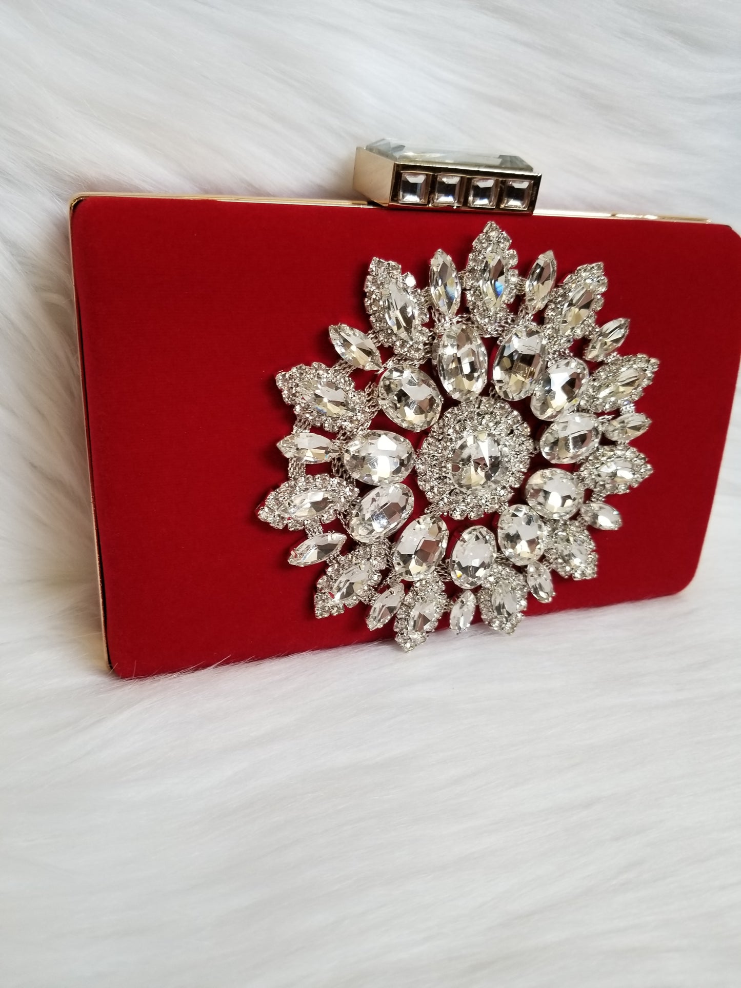 Red Crystal Clutch - Zoha Los Angeles