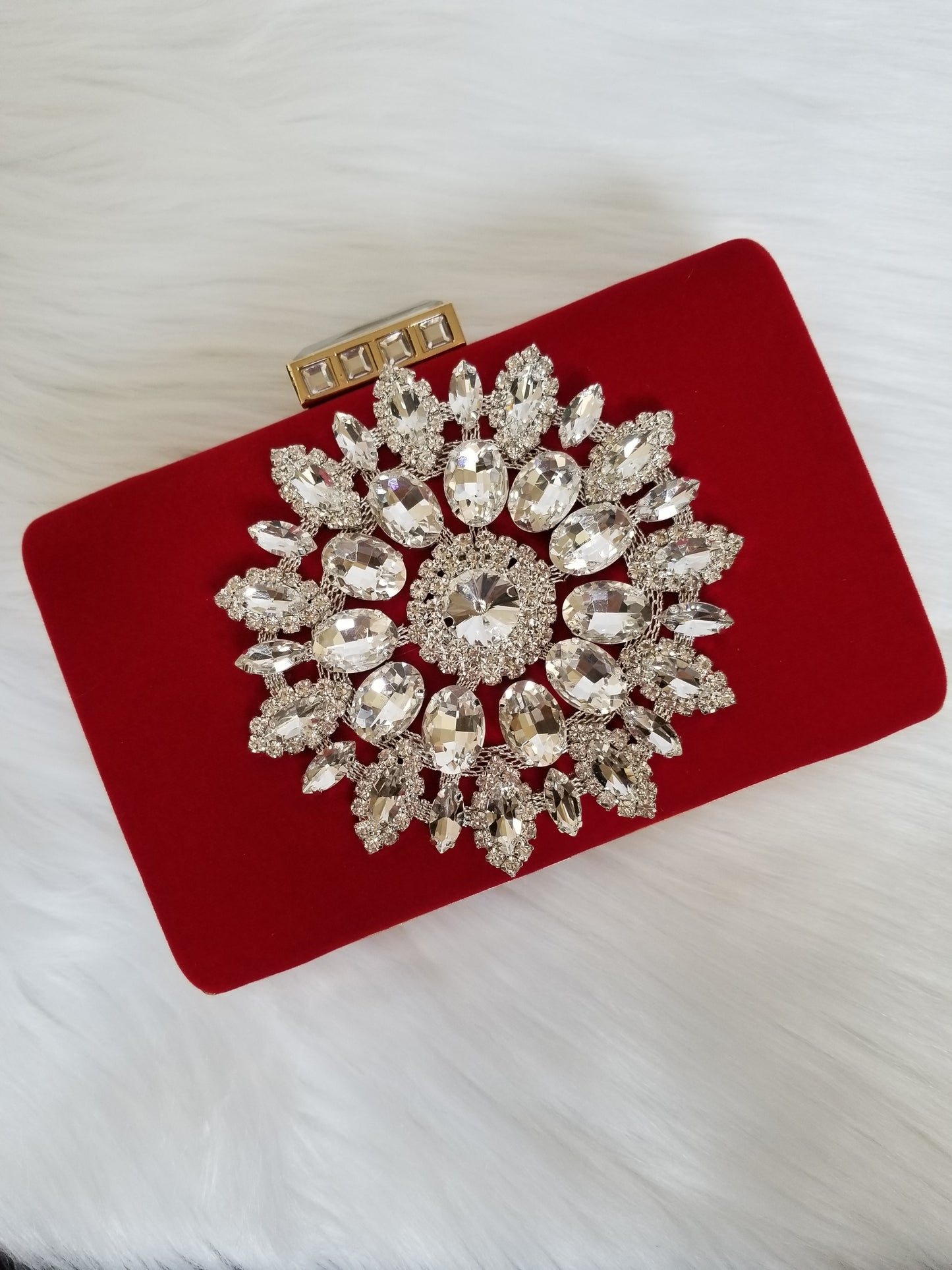 Red Crystal Clutch - Zoha Los Angeles