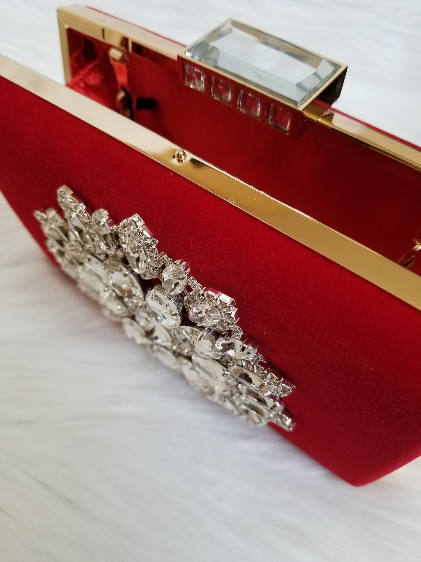 Red Crystal Clutch - Zoha Los Angeles