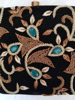 Black Embroidery Clutch - Zoha Los Angeles