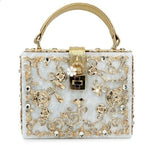 White Acrylic Luxury Lock Handbag - Zoha Los Angeles