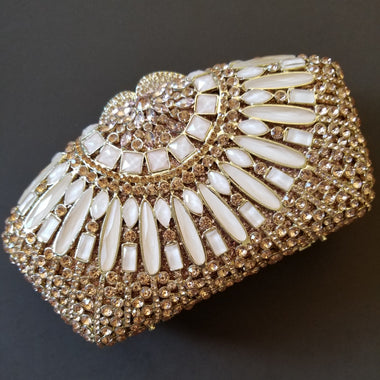 Gold Luxury Crystal Clutch - Zoha Los Angeles