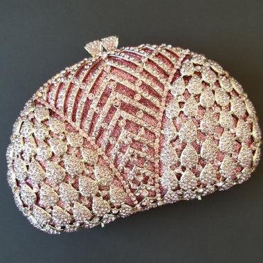 Pink Crystal Clutch - Zoha Los Angeles