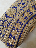 Blue Kundan Clutch - Zoha Los Angeles