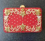 Red Embroidered Clutch - Zoha Los Angeles