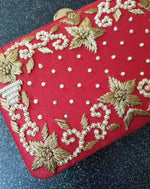 Red Embroidered Clutch - Zoha Los Angeles