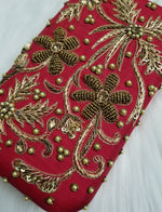 Red Embroidered Clutch - Zoha Los Angeles