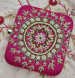 Pink Ethnic Embroidered Clutch - Zoha Los Angeles