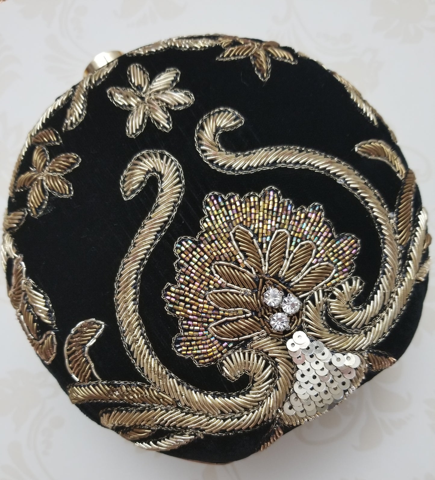 Black Velvet Embroidered Clutch - Zoha Los Angeles