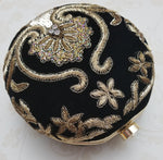 Black Velvet Embroidered Clutch - Zoha Los Angeles