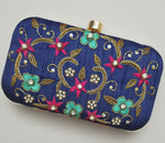 Blue Embroidered Clutch - Zoha Los Angeles