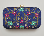 Blue Embroidered Clutch - Zoha Los Angeles