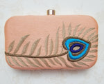 Embroidered Feather Clutch - Zoha Los Angeles