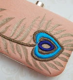 Embroidered Feather Clutch - Zoha Los Angeles