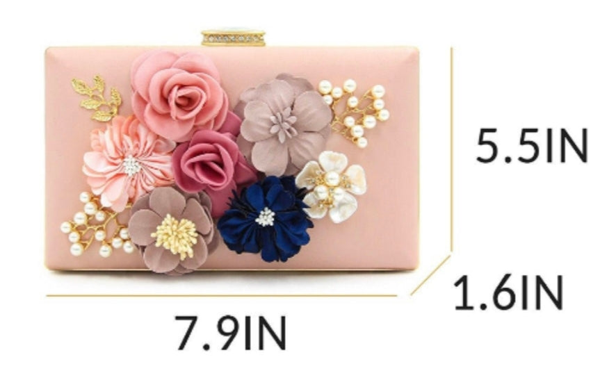 Pink Flower Clutch - Zoha Los Angeles