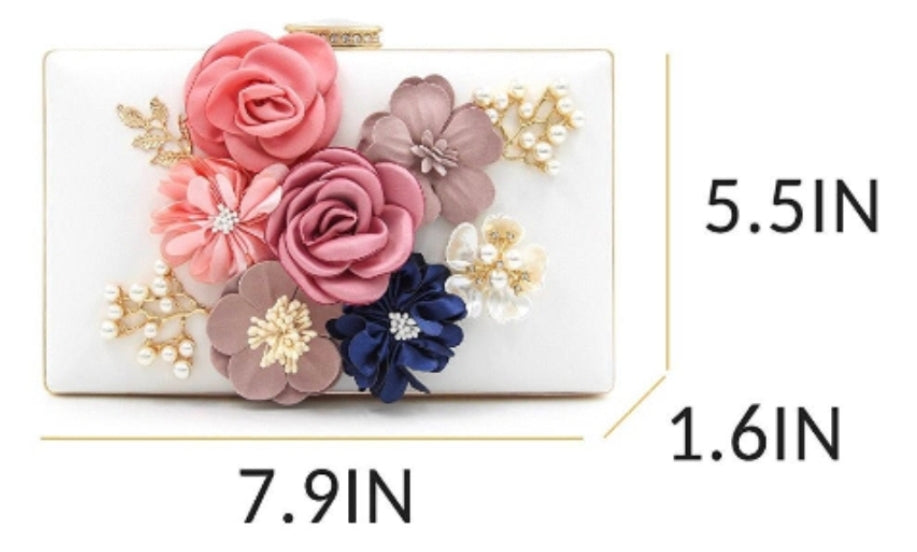 White Flower Clutch - Zoha Los Angeles