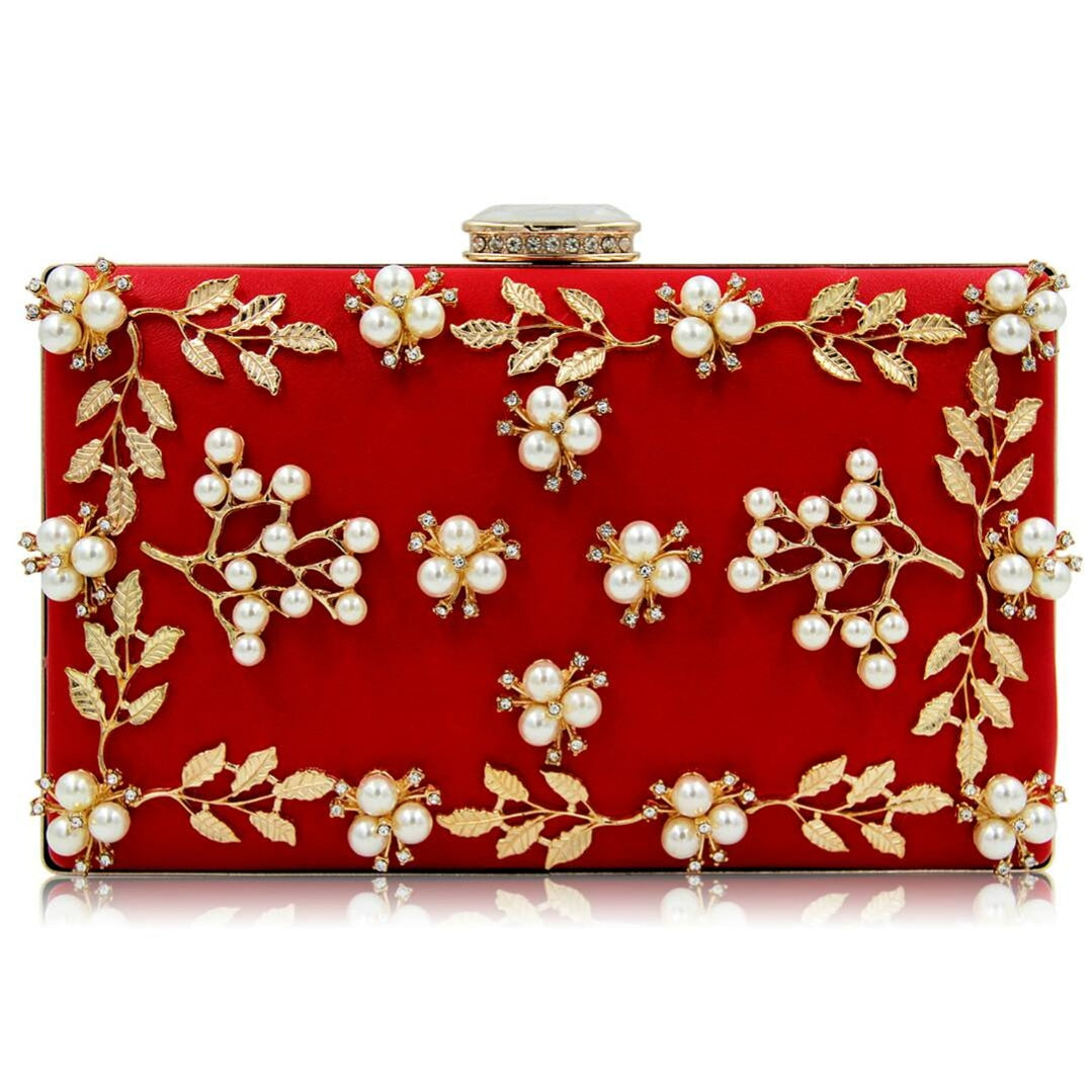 Red Pearl Clutch - Zoha Los Angeles