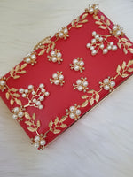 Red Pearl Clutch - Zoha Los Angeles