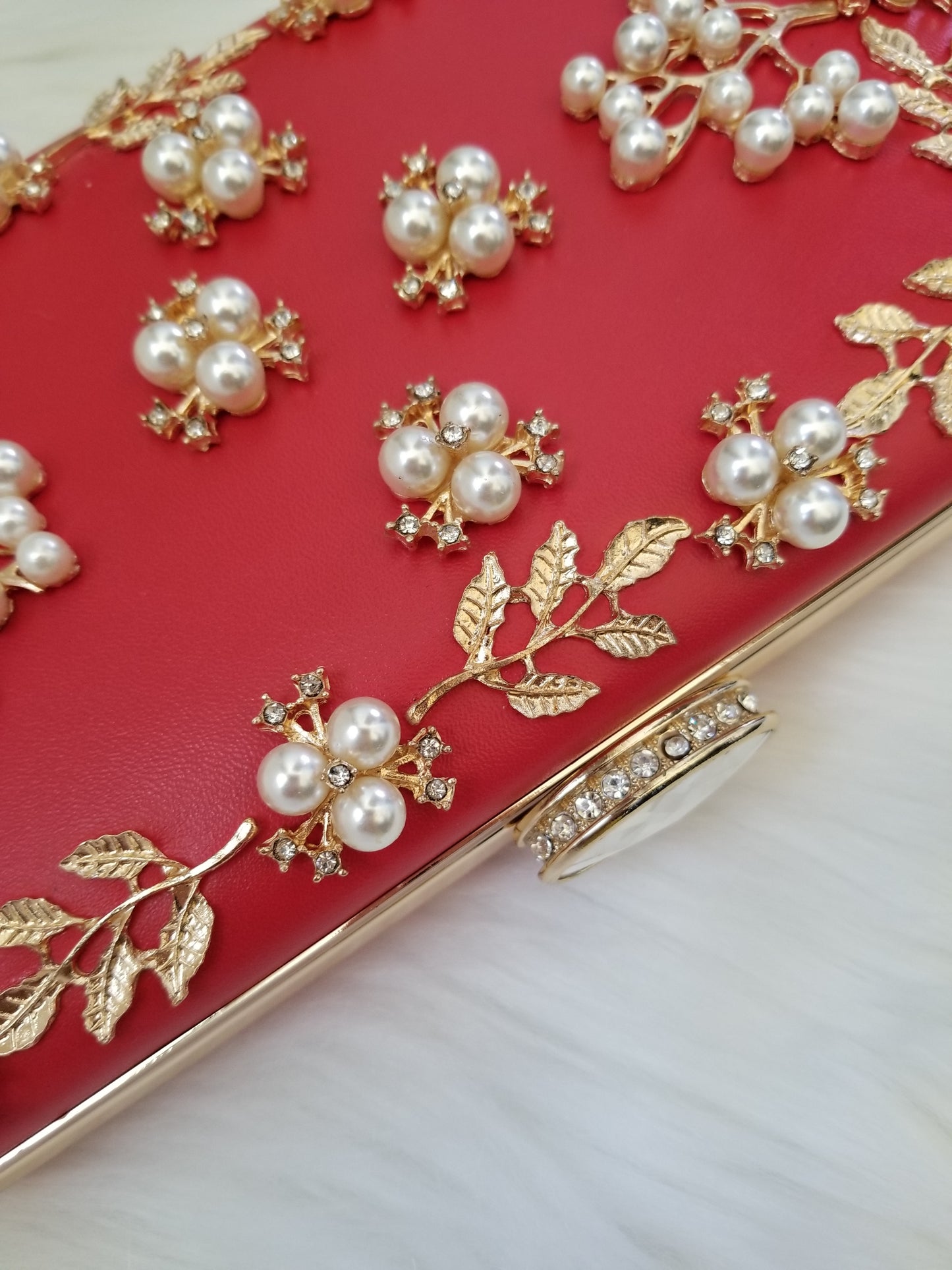 Red Pearl Clutch - Zoha Los Angeles