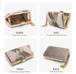 Beige Velvet Clutch - Zoha Los Angeles