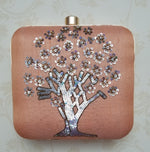 Peach Embroidered Clutch - Zoha Los Angeles