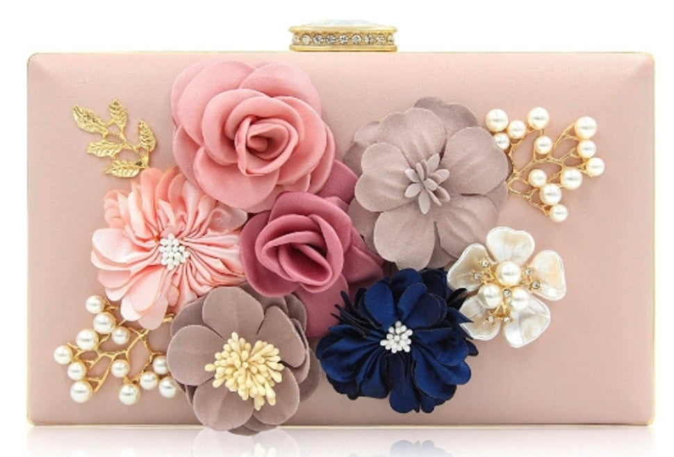 Pink Flower Clutch - Zoha Los Angeles