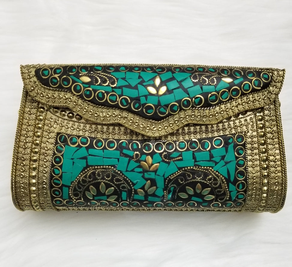 Mosaic Brass Bag - Zoha Los Angeles