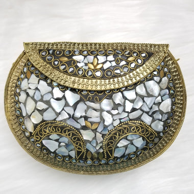 Mosaic Brass Bag - Zoha Los Angeles