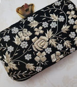 Black Embroidered Clutch - Zoha Los Angeles