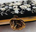 Black Embroidered Clutch - Zoha Los Angeles