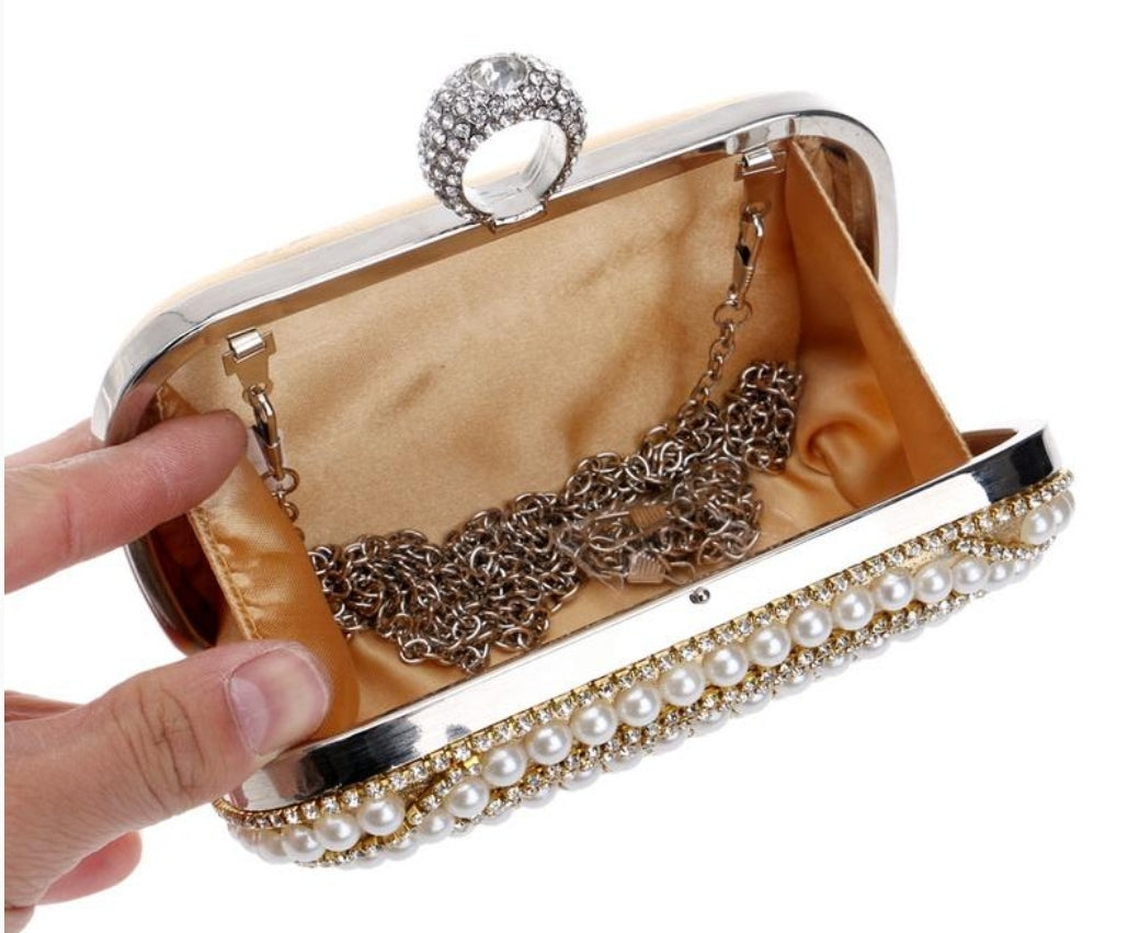 Pearl Gold Clutch - Zoha Los Angeles