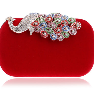 Red Peacock Clutch - Zoha Los Angeles