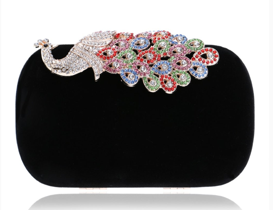 Black Peacock Clutch - Zoha Los Angeles