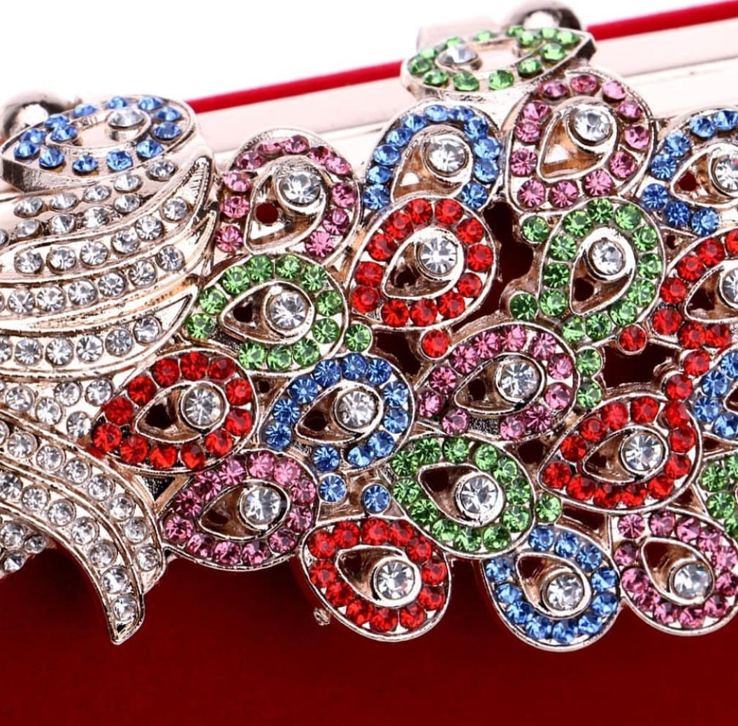 Red Peacock Clutch - Zoha Los Angeles
