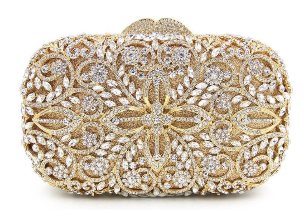 Luxury Gold Crystal Clutch - Zoha Los Angeles