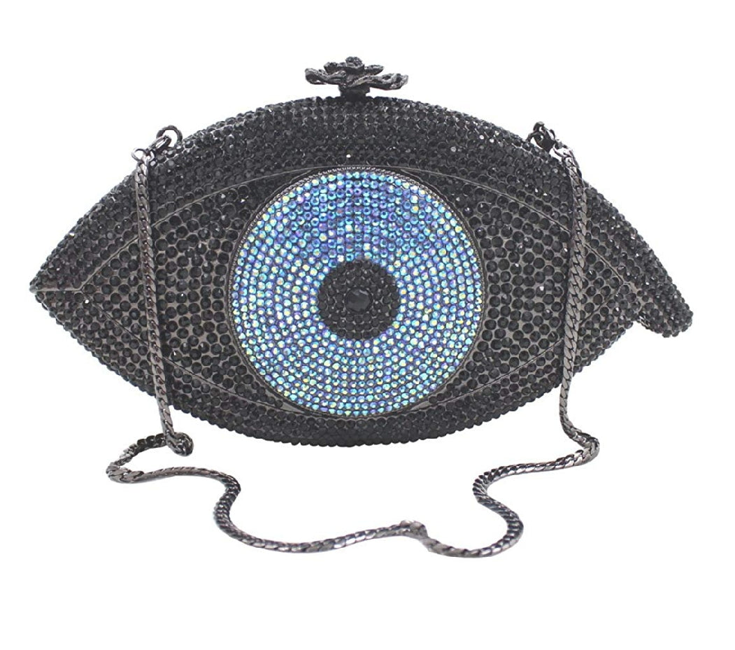 Black Evil Eye Clutch - Zoha Los Angeles