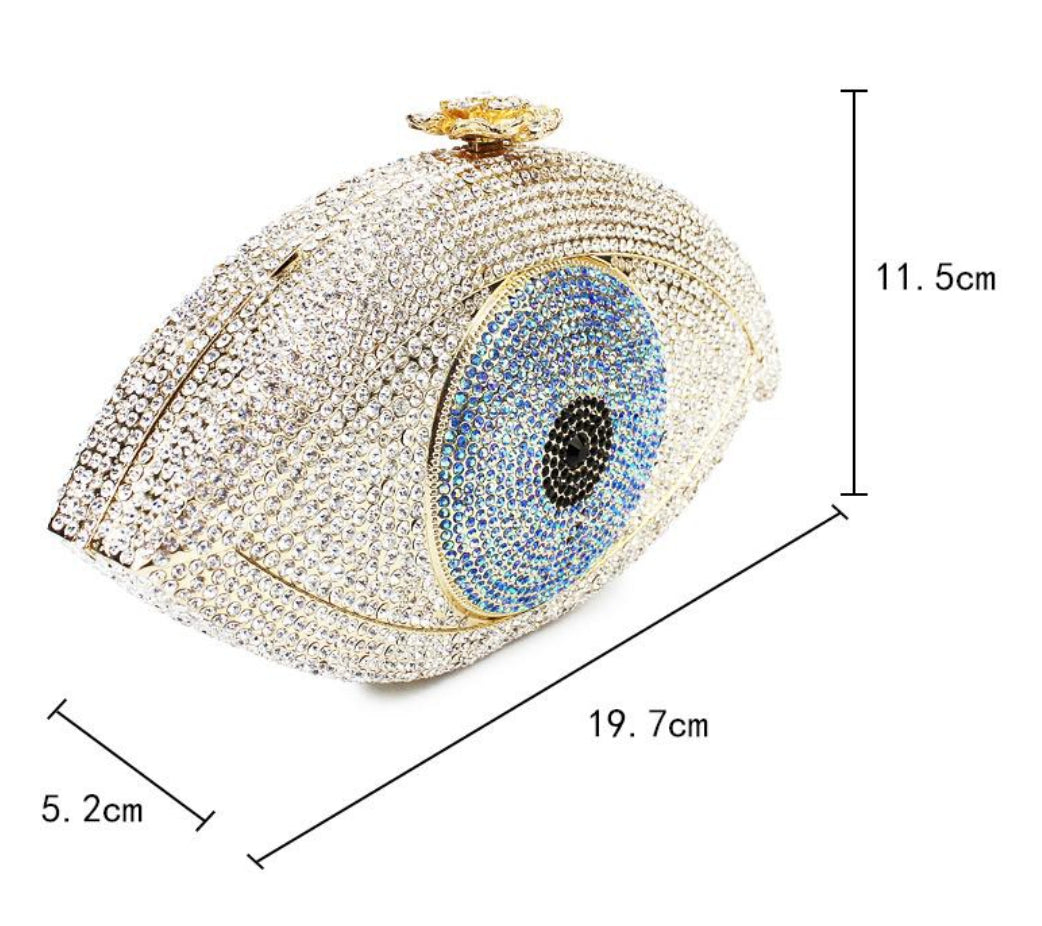 Silver Evil Eye Clutch - Zoha Los Angeles