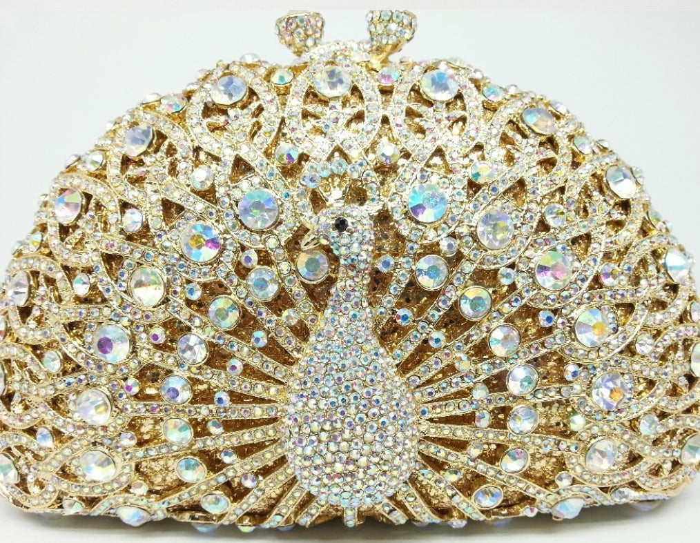 Peacock Crystal Luxury Clutch - Zoha Los Angeles