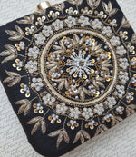 Black Ethnic Embroidered Clutch - Zoha Los Angeles