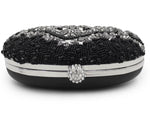 White Clutch with Black Beads - Zoha Los Angeles